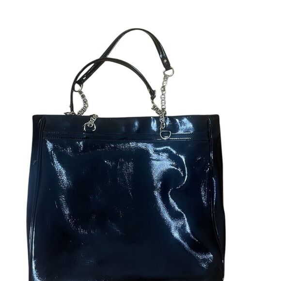 Kate Spade Patent Leather Tote with Gold Chain Embossed - Picture 15 of 16